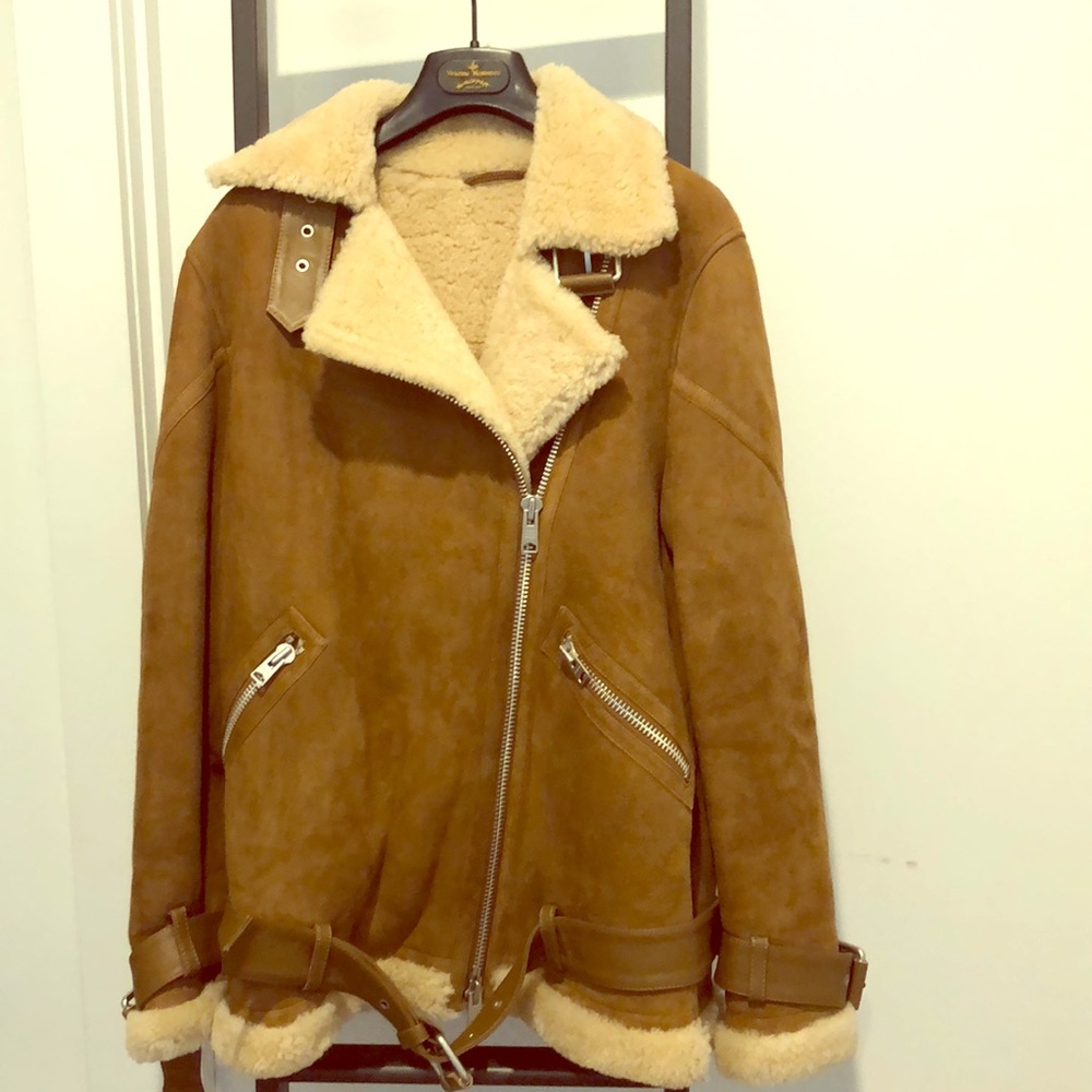 ALLSAINTS Oversized Hawley Shearling Biker Jacket